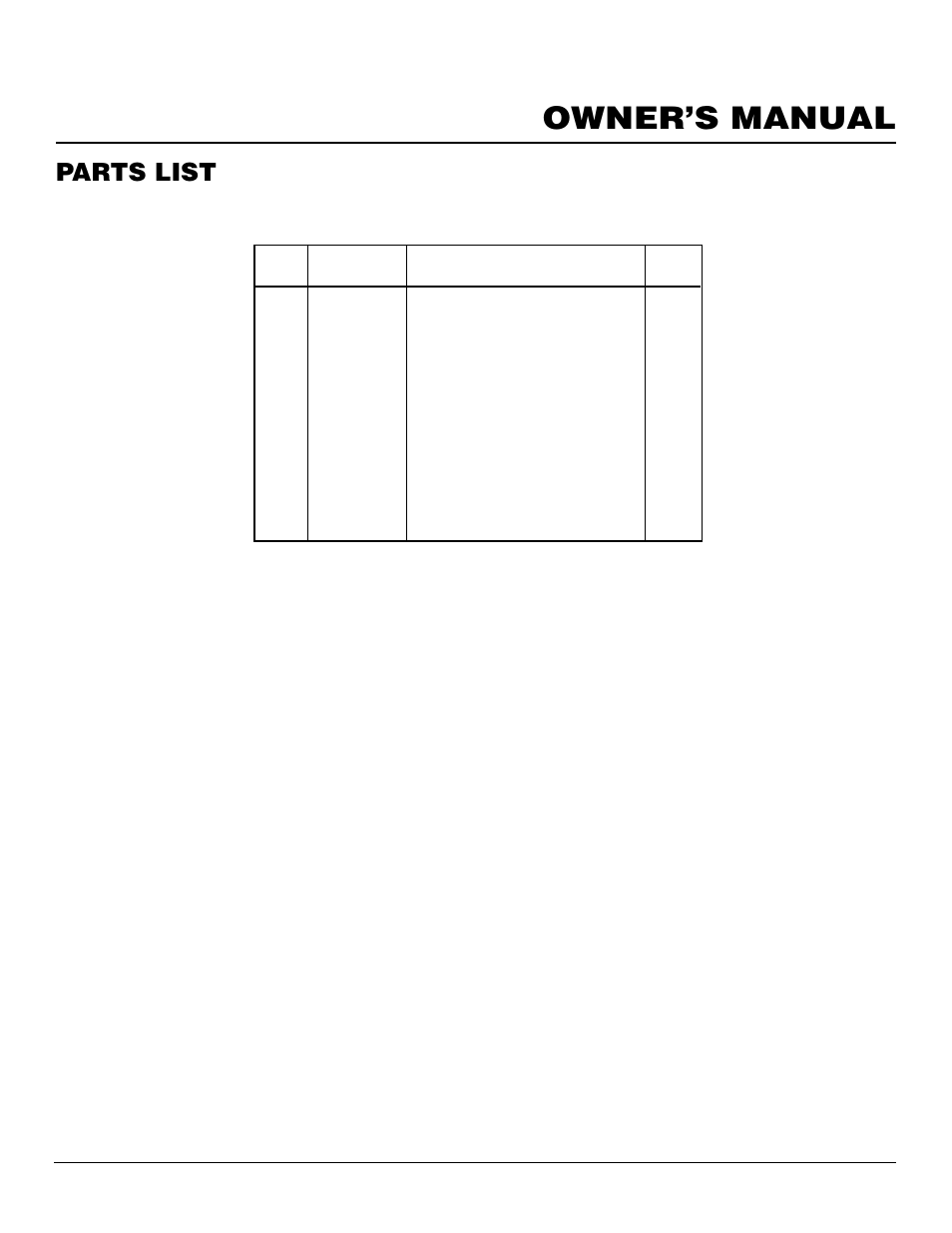 Owner’s manual, Parts list, S39pt | Desa S39PT User Manual | Page 21 / 26