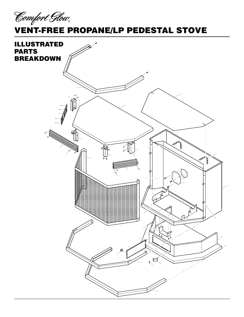 Vent-free propane/lp pedestal stove, Illustrated parts breakdown, S39pt | Desa S39PT User Manual | Page 22 / 26
