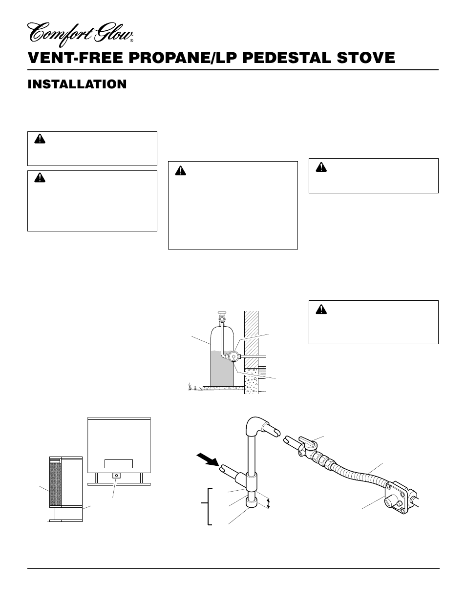 Vent-free propane/lp pedestal stove, Installation, Continued | Desa S39PT User Manual | Page 8 / 26