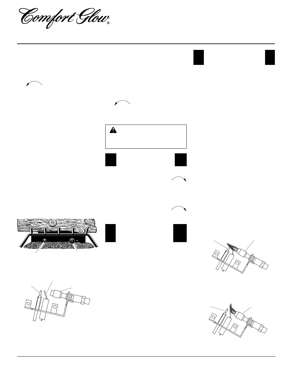 Vent-free natural gas log heater, Operating heater, Inspecting burners | Continued, Thermostat control operation, Manual lighting procedure, Pilot flame pattern | Desa CGD3924NT  EN User Manual | Page 20 / 42