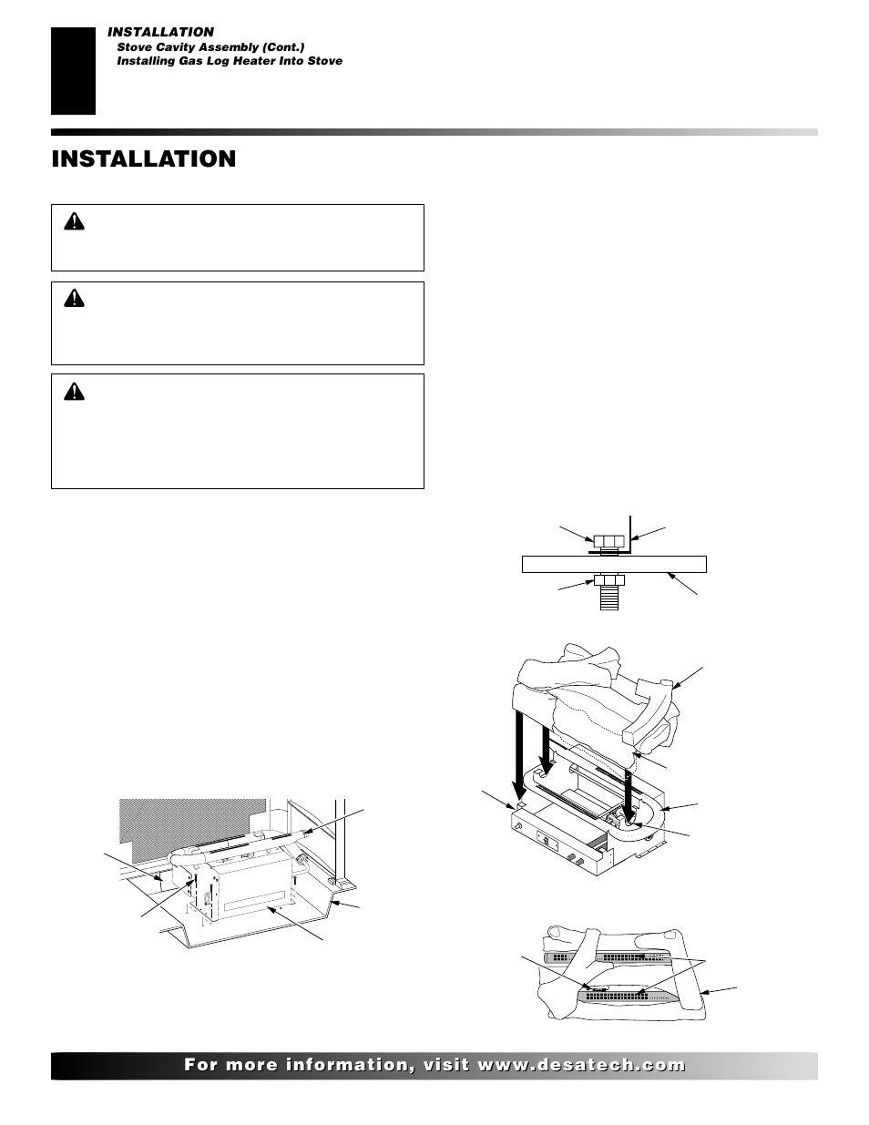 Installation, Continued | Desa SVYD18N User Manual | Page 10 / 36
