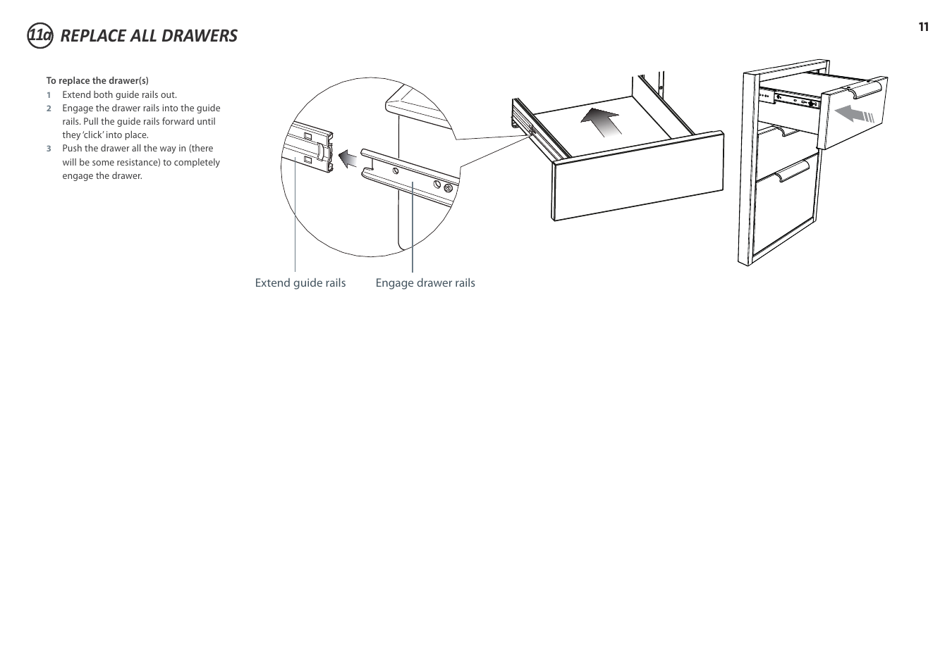 Replace all drawers | DCS 20 Inch Built-in Outdoor Storage Drawer: Single Drawer Installation Instructions User Manual | Page 11 / 40