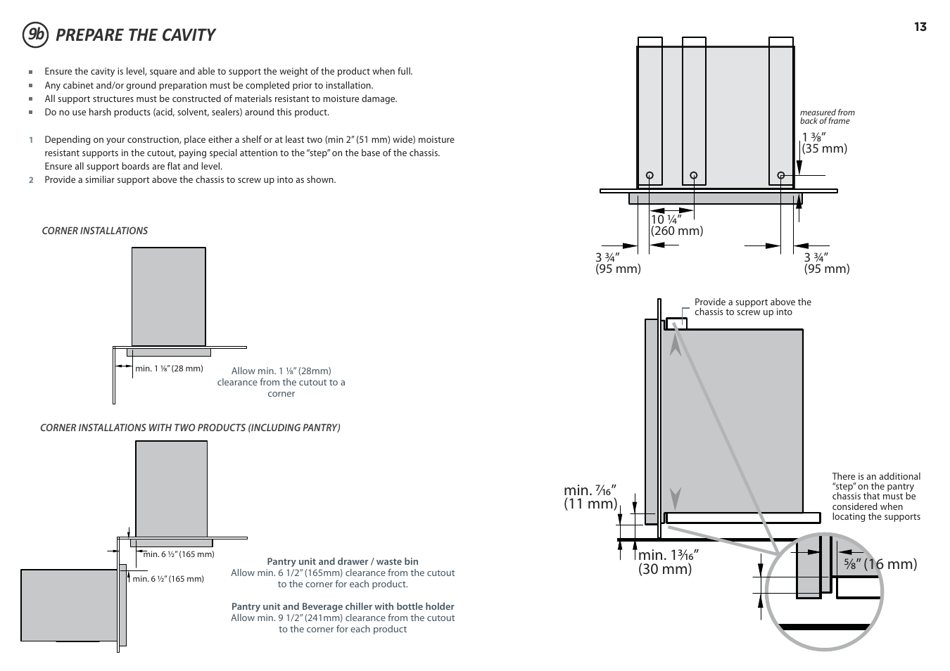 Prepare the cavity | DCS 20 Inch Built-in Outdoor Storage Drawer: Single Drawer Installation Instructions User Manual | Page 13 / 40