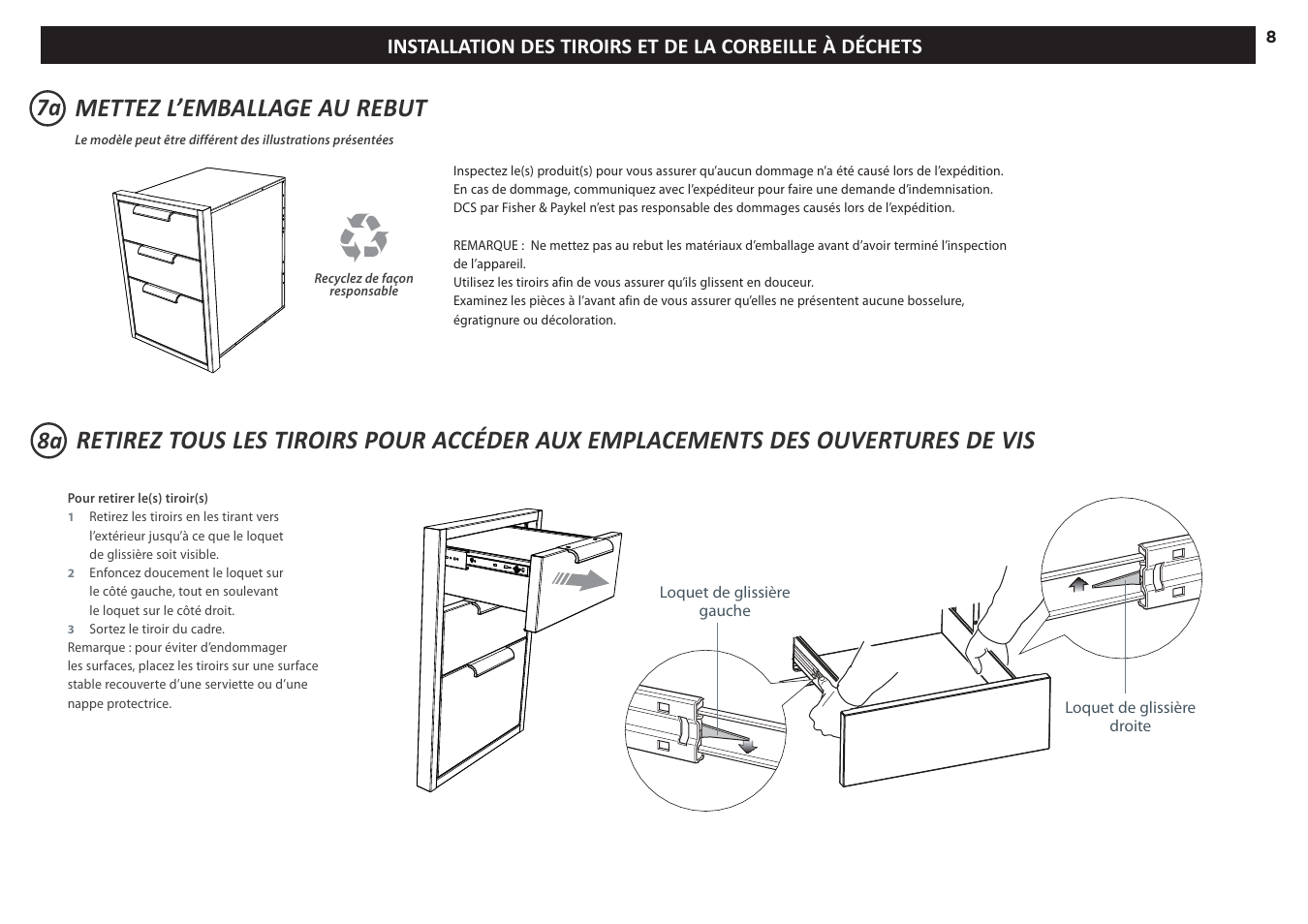 Mettez l’emballage au rebut | DCS 20 Inch Built-in Outdoor Storage Drawer: Single Drawer Installation Instructions User Manual | Page 29 / 40