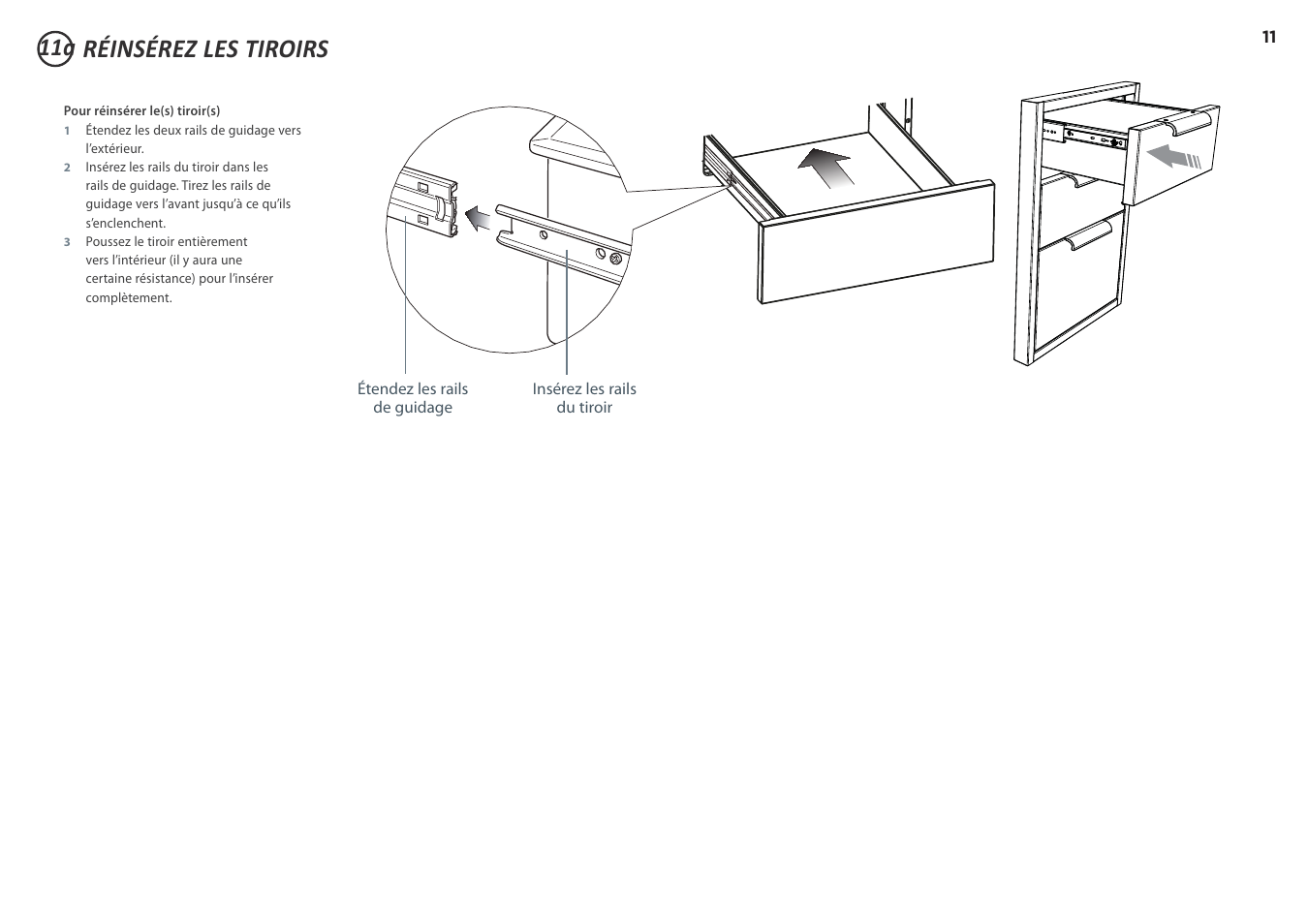 Réinsérez les tiroirs | DCS 20 Inch Built-in Outdoor Storage Drawer: Single Drawer Installation Instructions User Manual | Page 32 / 40