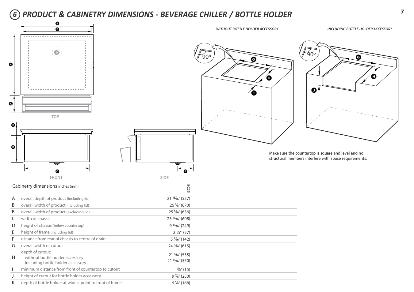 DCS 20 Inch Built-in Outdoor Storage Drawer: Single Drawer Installation Instructions User Manual | Page 7 / 40