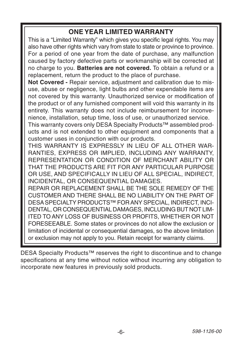 Desa SAY WHAT?! 1204 User Manual | Page 6 / 6