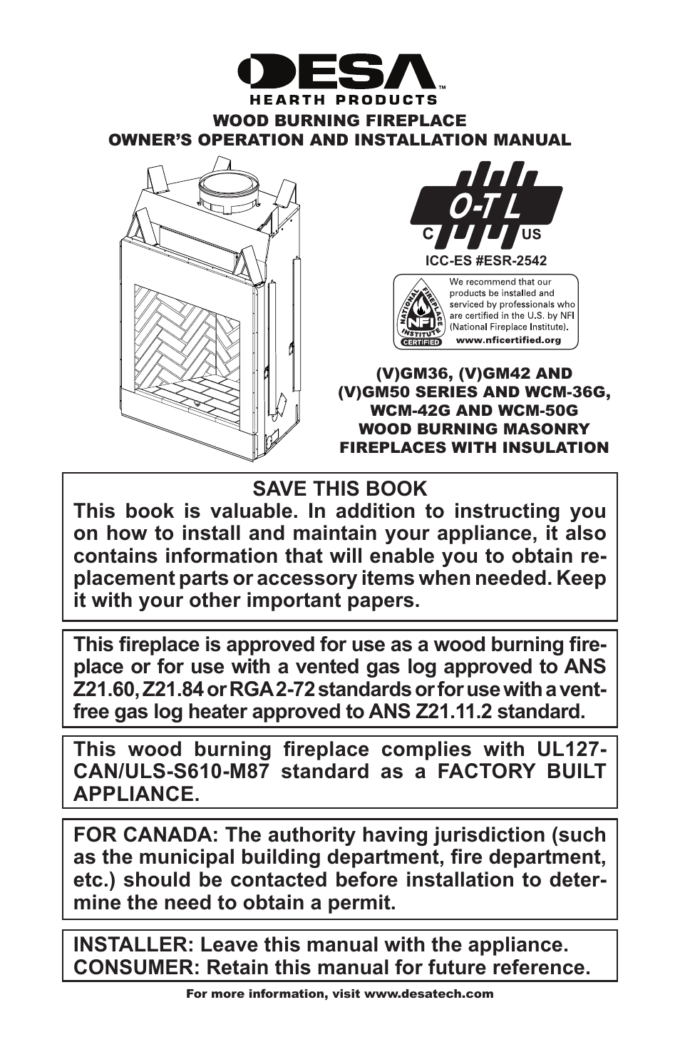 Desa WCM-36J User Manual | 40 pages