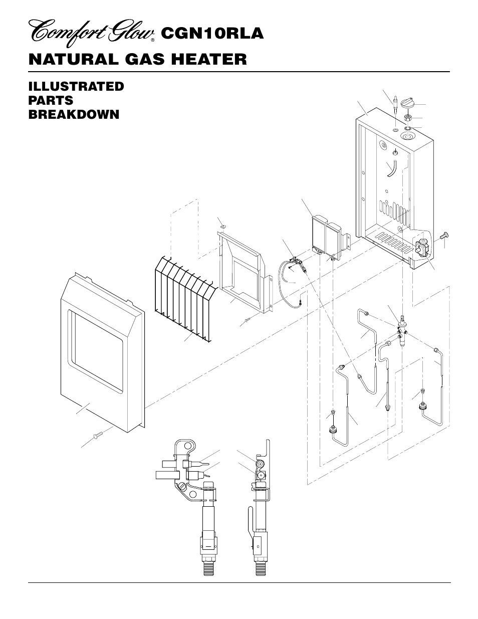 Natural gas heater cgn10rla, Illustrated parts breakdown | Desa CGN10RLA User Manual | Page 18 / 20