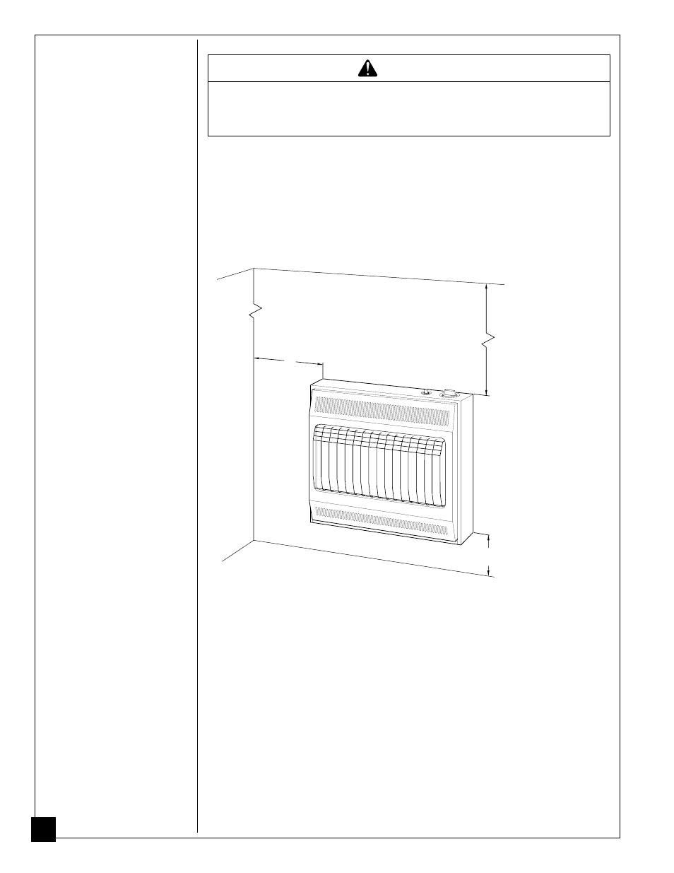 Installing to wall, Caution | Desa CGN18C User Manual | Page 10 / 32