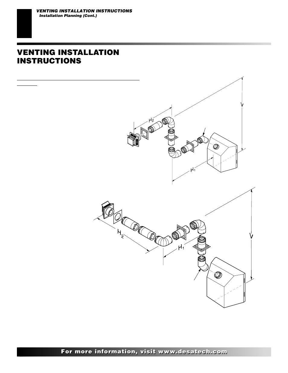 Venting installation instructions, Continued | Desa (V)V36ENA(1) User Manual | Page 12 / 38