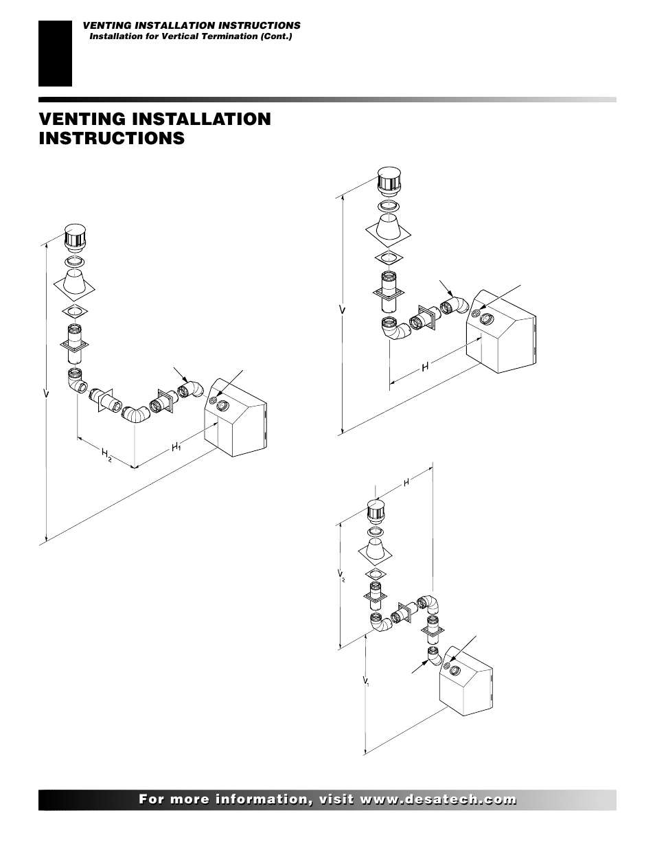 Venting installation instructions, Continued | Desa (V)V36ENA(1) User Manual | Page 14 / 38