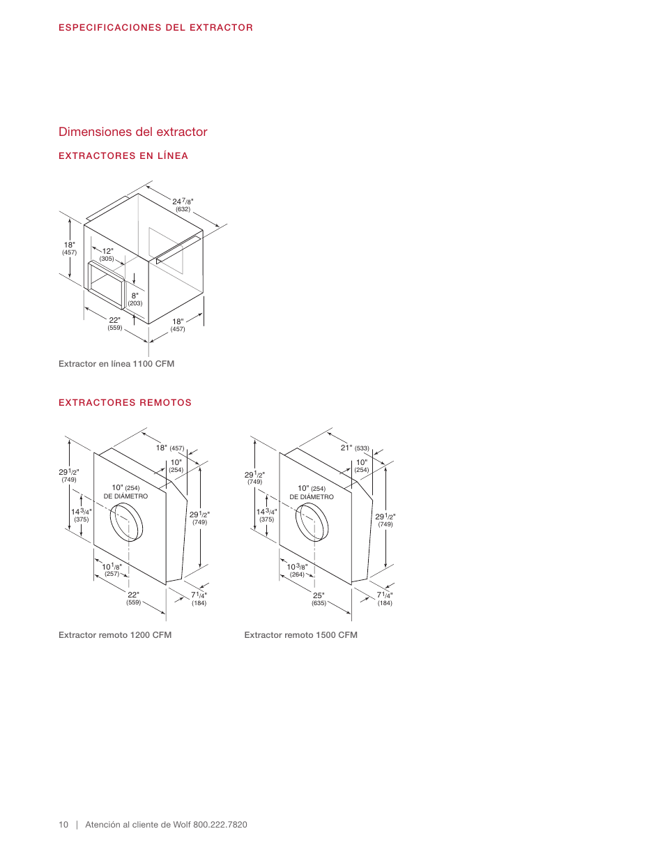 Dimensiones del extractor | Wolf 60 Inch Outdoor Pro Wall Hood  Installation Guide User Manual | Page 20 / 32