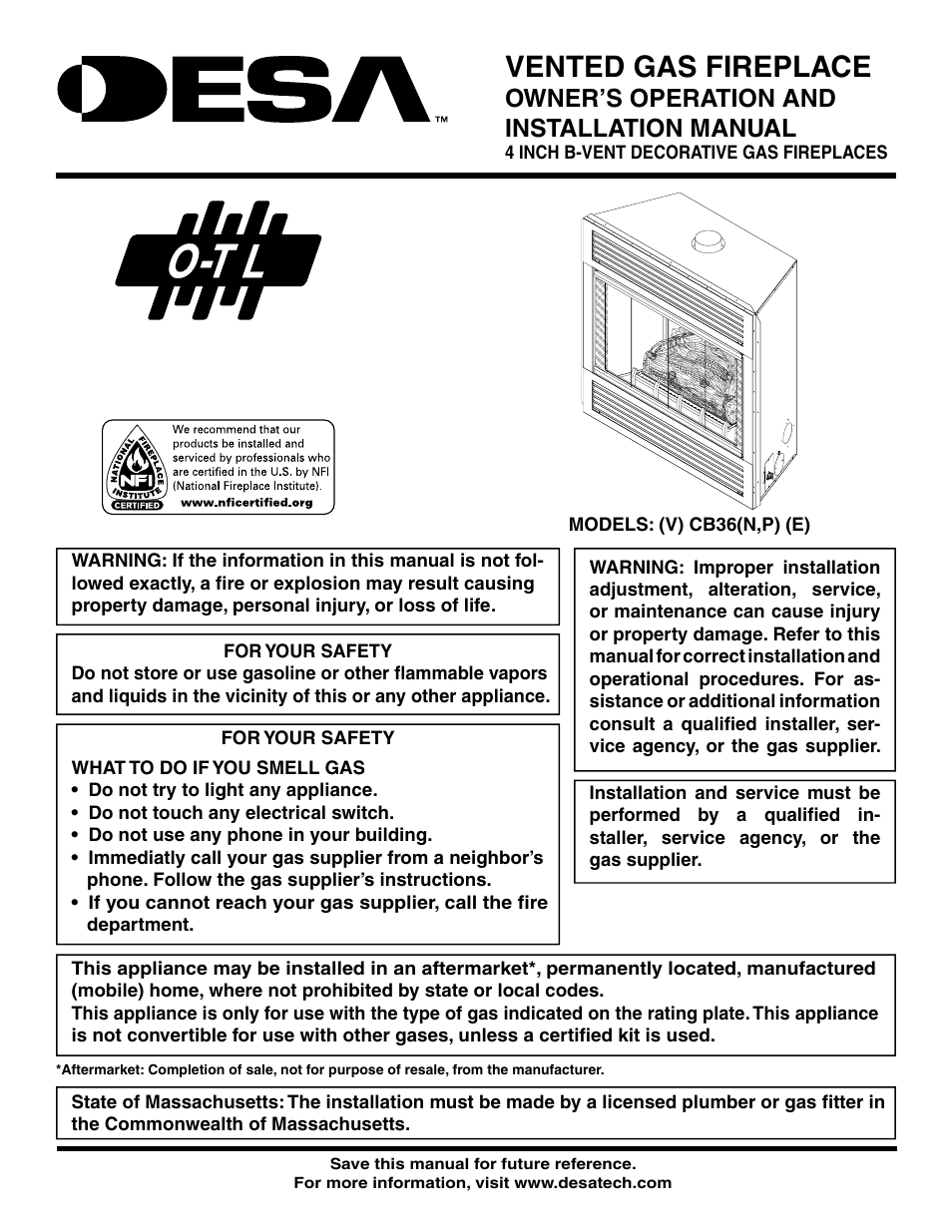 Desa (V) CB36(N User Manual | 40 pages