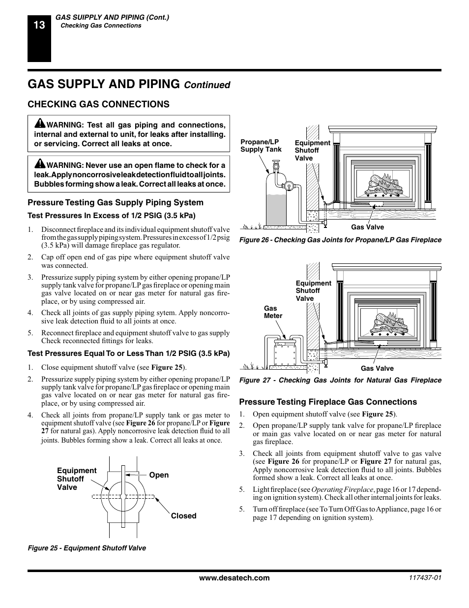 Gas supply and piping, Continued | Desa (V) CB36(N User Manual | Page 14 / 40