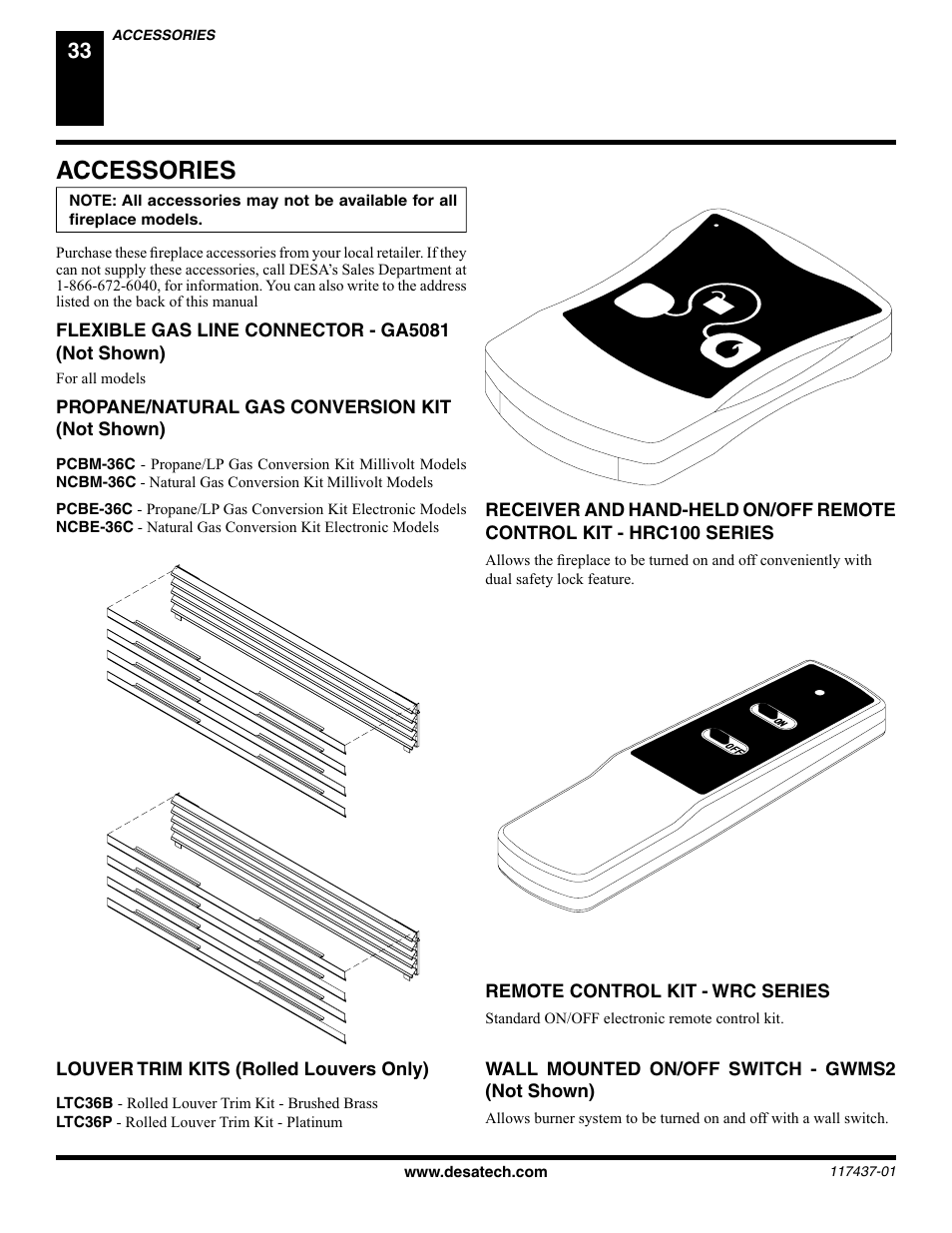 Accessories | Desa (V) CB36(N User Manual | Page 34 / 40