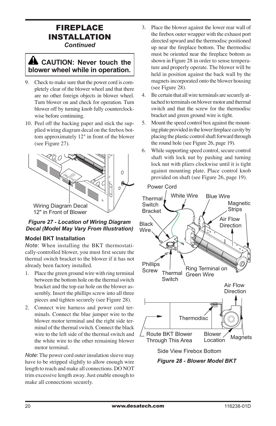 Fireplace installation | Desa (V)KC36NE User Manual | Page 20 / 40
