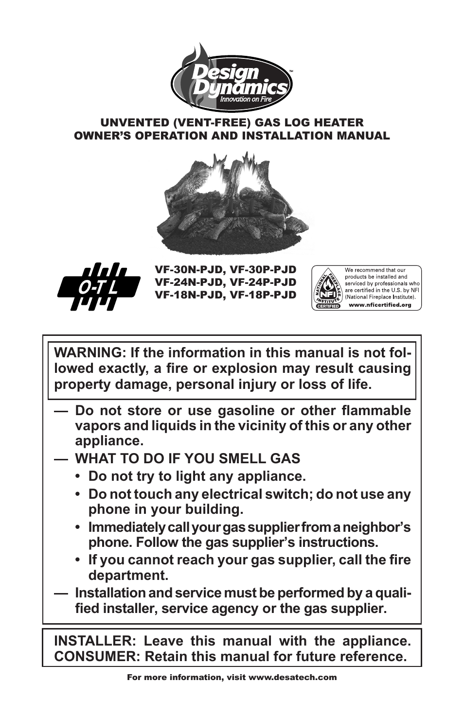 Desa VF-30N-PJD User Manual | 32 pages