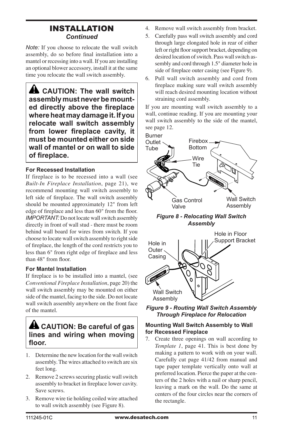 Installation | Desa CGEFP33PRB User Manual | Page 11 / 48