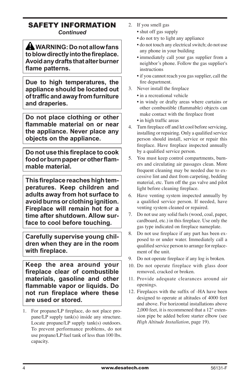 Safety information | Desa (V)DVF36 User Manual | Page 4 / 36