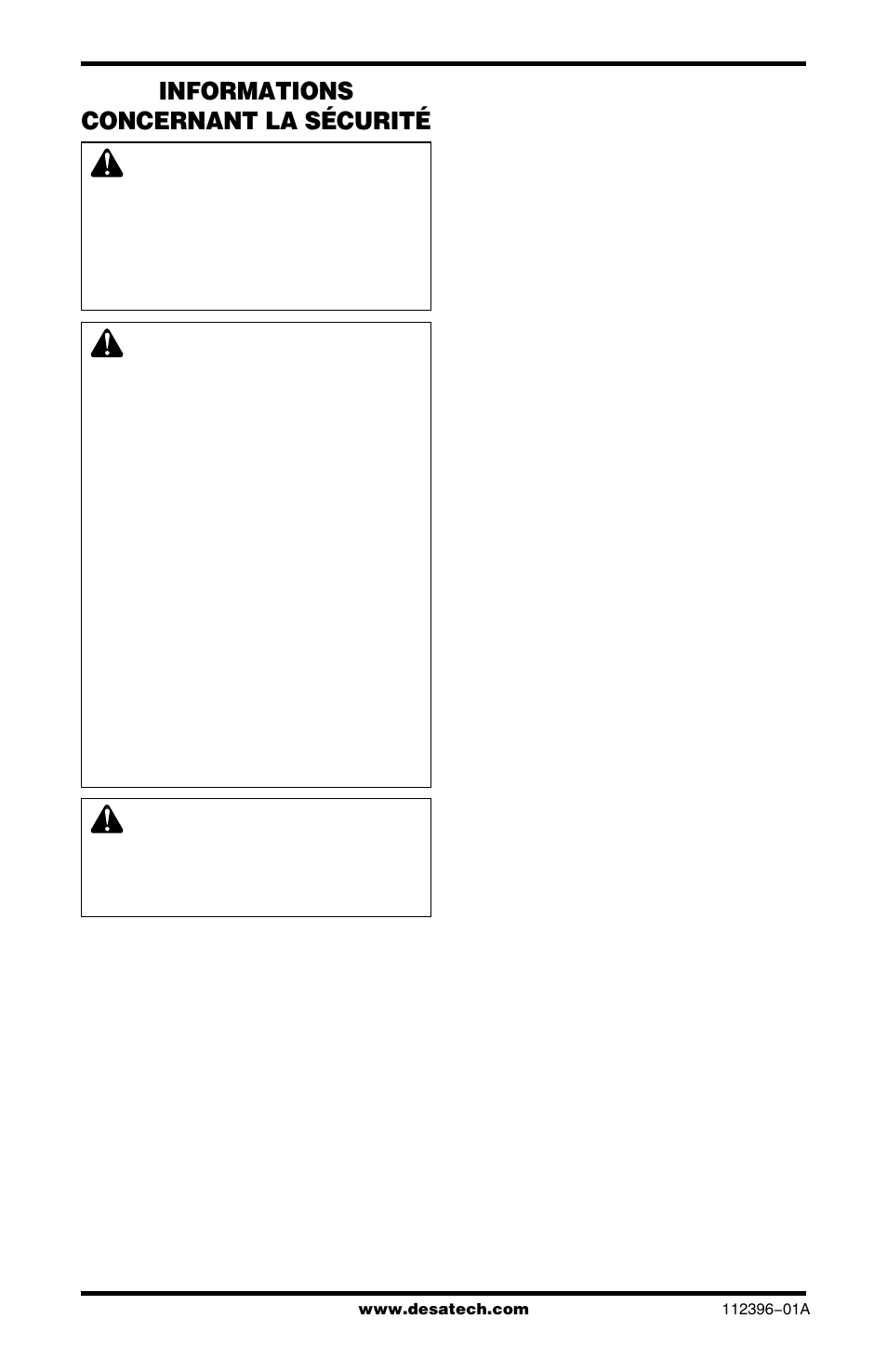 Informations concernant la sécurité | Desa CANADIAN PROPANE CONSTRUCTION CONVECTION HEATER User Manual | Page 10 / 24