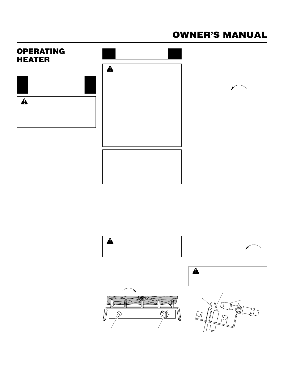 Owner’s manual, Operating heater, Manually-controlled models | Desa CGS2718N User Manual | Page 15 / 32