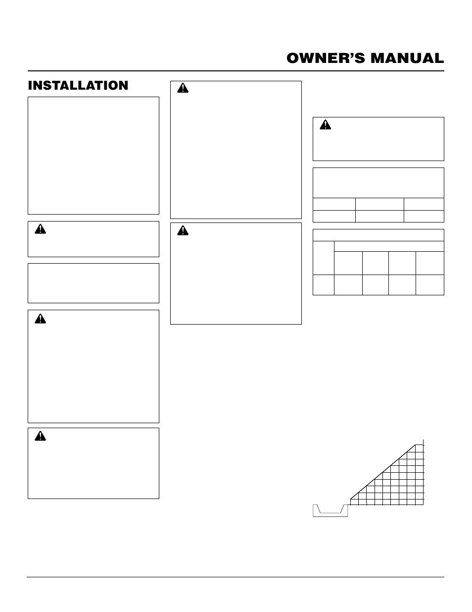 Owner’s manual, Installation, Check gas type | Desa CGS2718N User Manual | Page 7 / 32