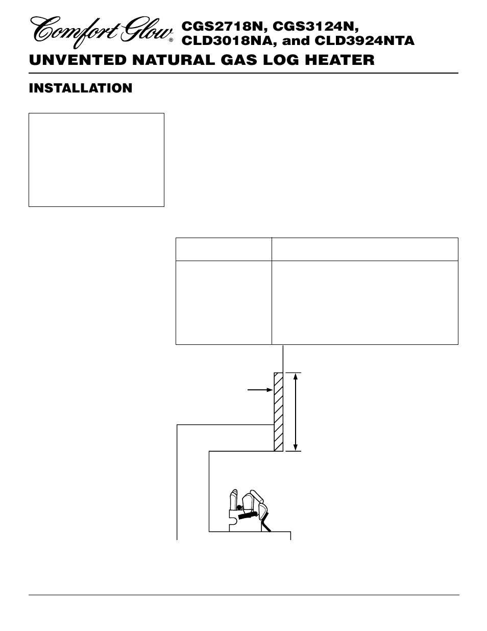 Unvented natural gas log heater | Desa CGS2718N User Manual | Page 8 / 32