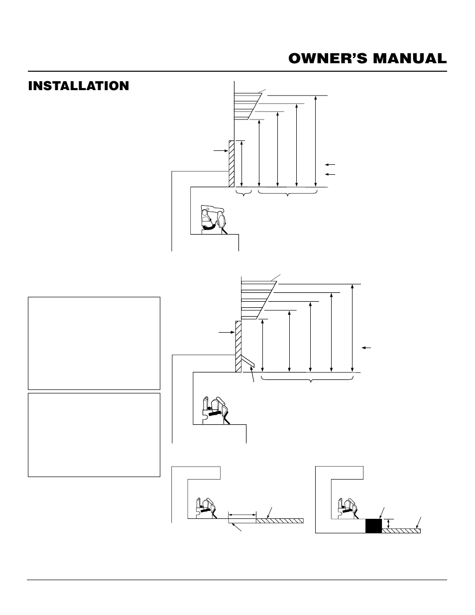 Owner’s manual, Installation, Continued | Mantel clearances, Floor clearances, Determining minimum mantel clearance | Desa CGS2718N User Manual | Page 9 / 32