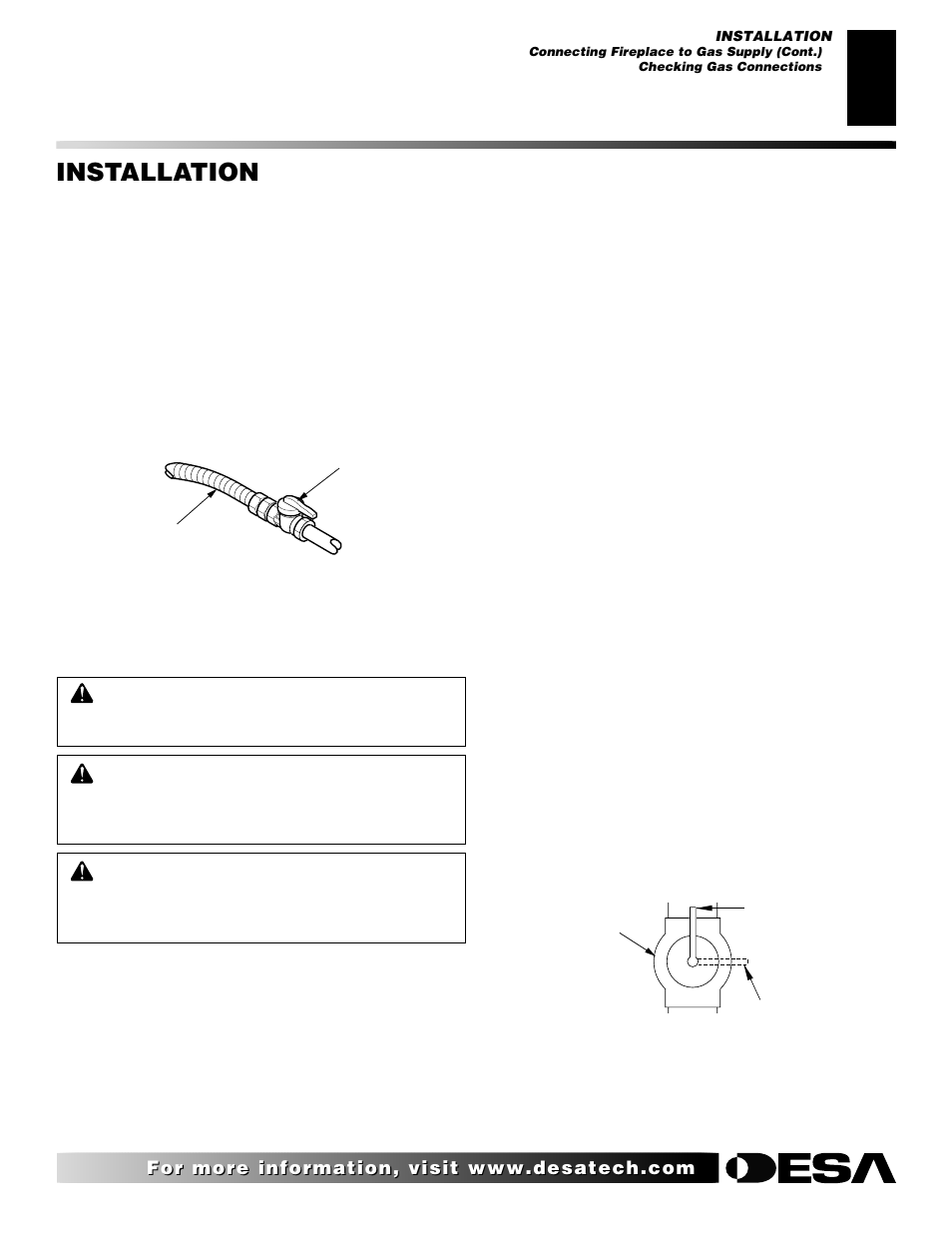 Installation, Continued | Desa EFS33NR  EN User Manual | Page 13 / 34