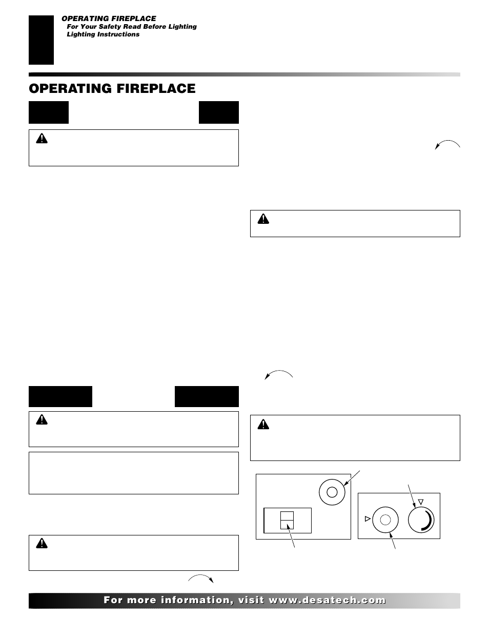 Operating fireplace, For your safety read before lighting, Lighting instructions | Desa EFS33NR  EN User Manual | Page 16 / 34