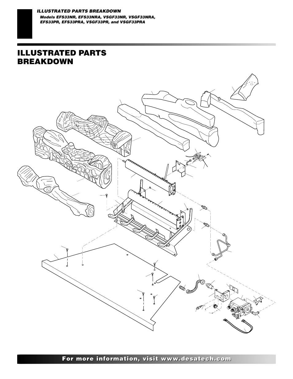 Illustrated parts breakdown | Desa EFS33NR  EN User Manual | Page 24 / 34