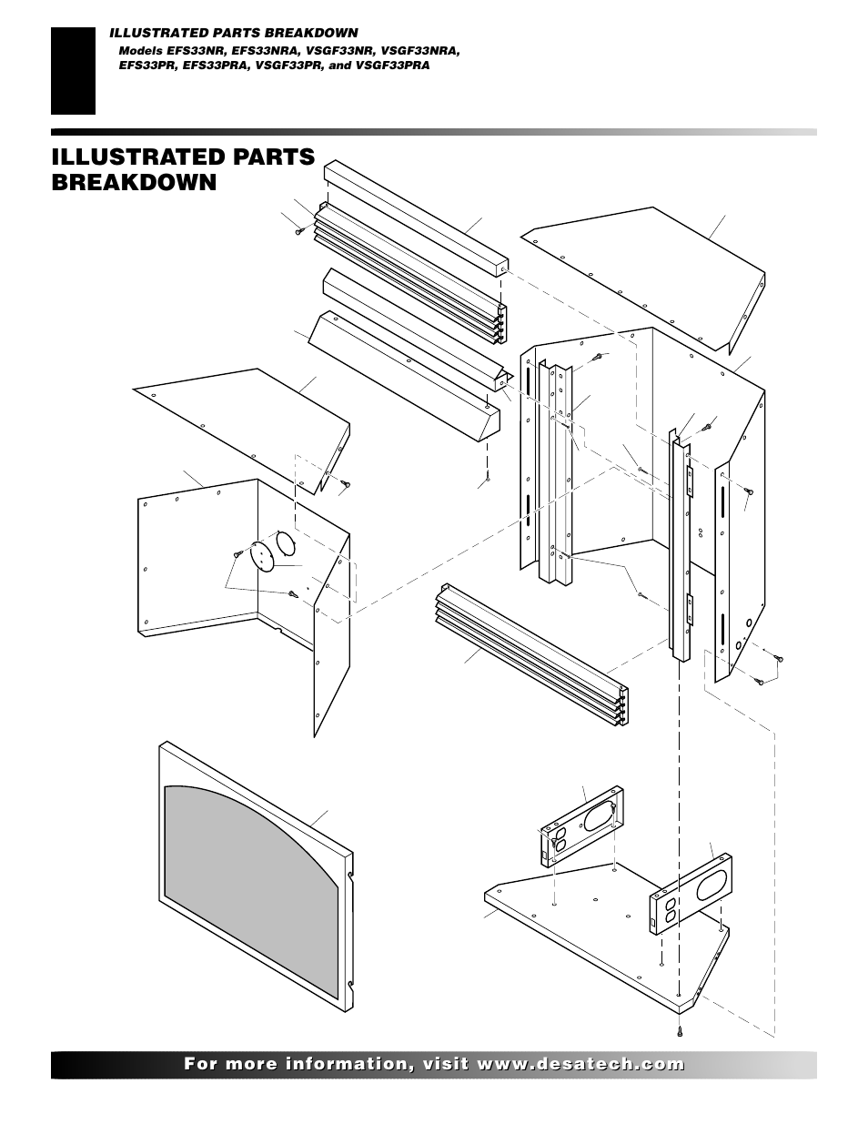 Illustrated parts breakdown | Desa EFS33NR  EN User Manual | Page 26 / 34