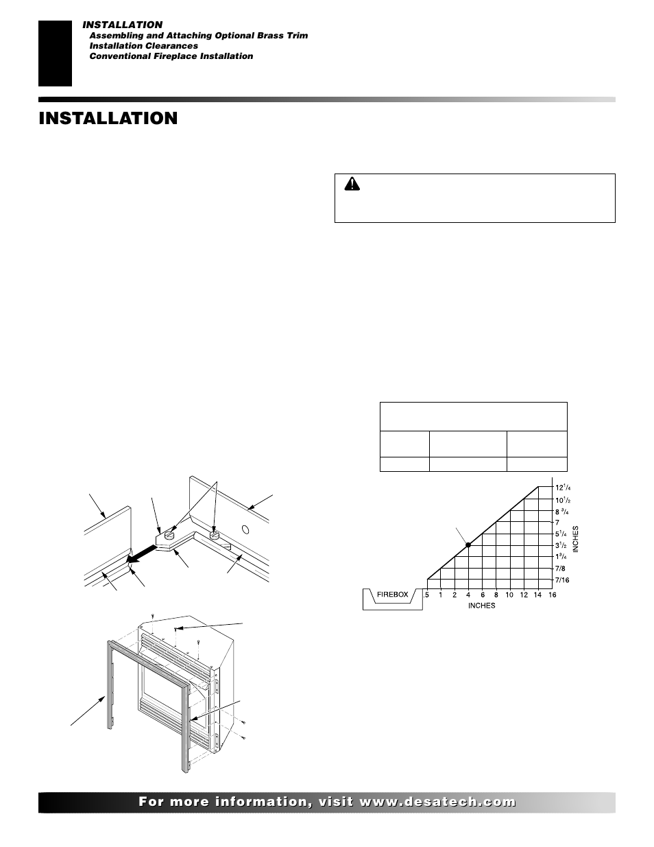 Installation, Continued | Desa EFS33NR  EN User Manual | Page 8 / 34