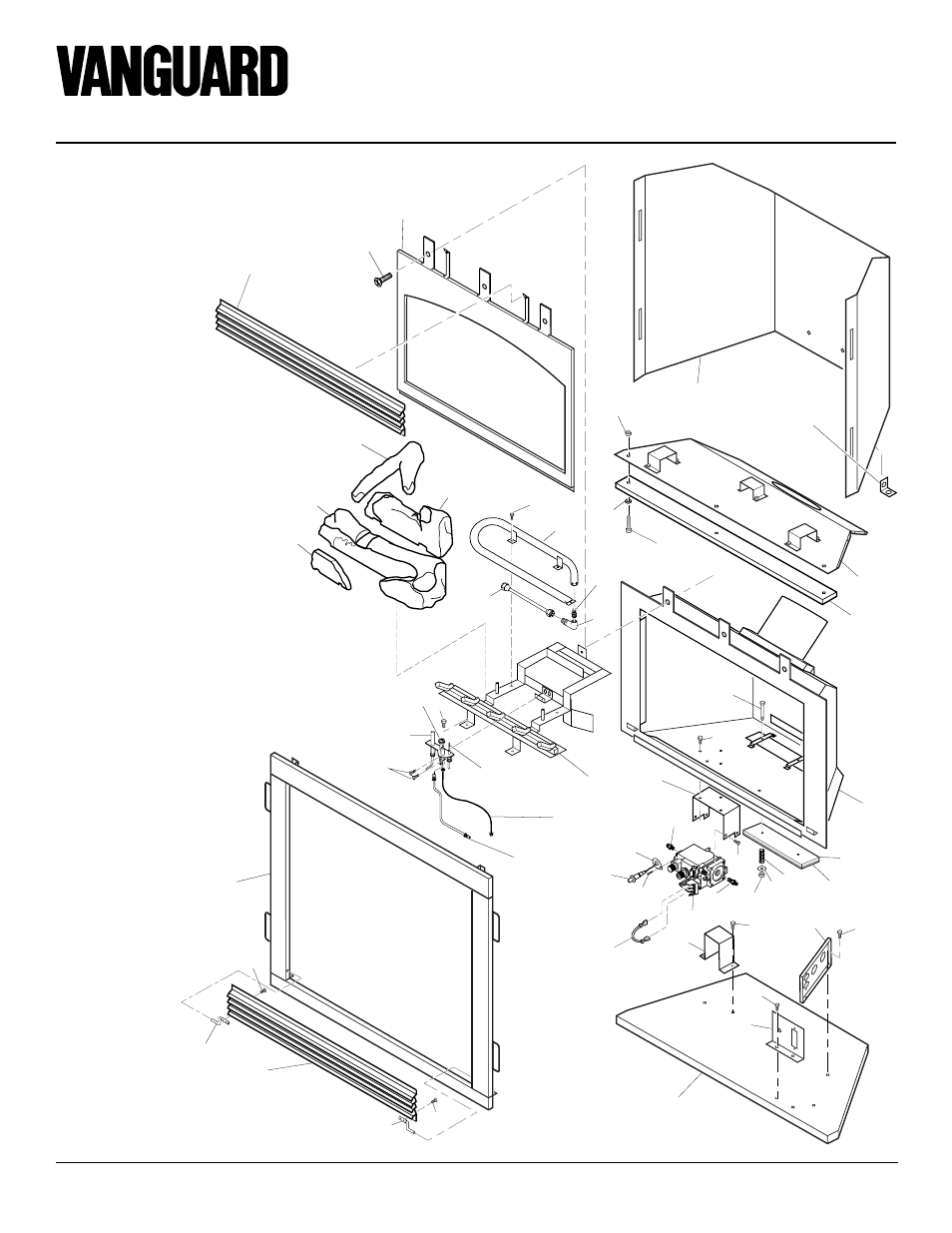 Direct-vent fireplace (natural/propane), Illustrated parts breakdown | Desa BDV34NA  EN User Manual | Page 36 / 38