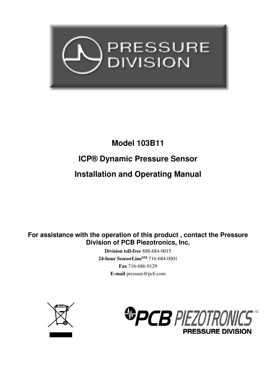 Dynamic Distributors 103B11 User Manual | 8 pages