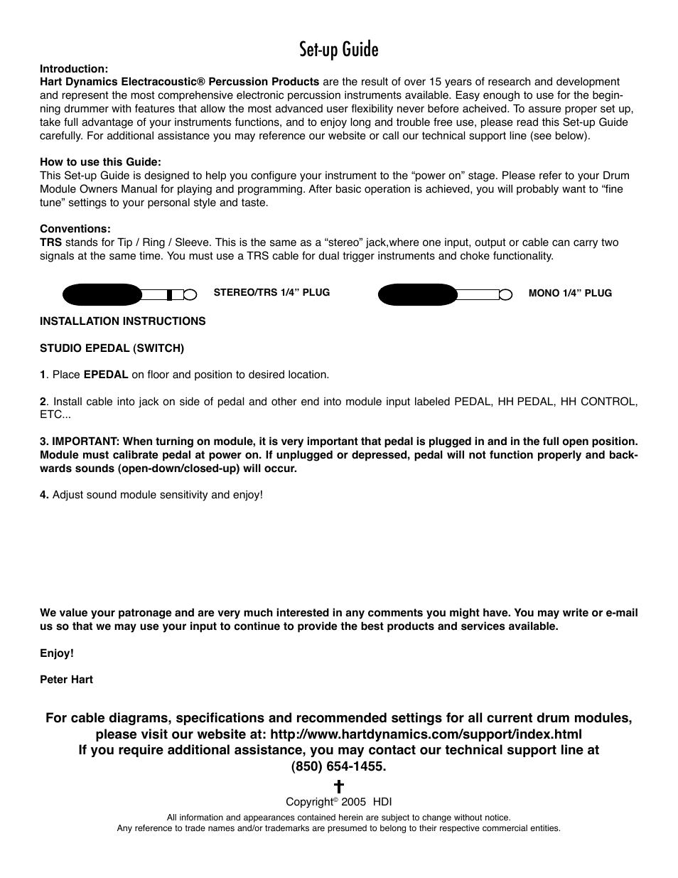 Set-up guide | Dynamic Distributors Epedal Studio Switch User Manual | Page 2 / 2