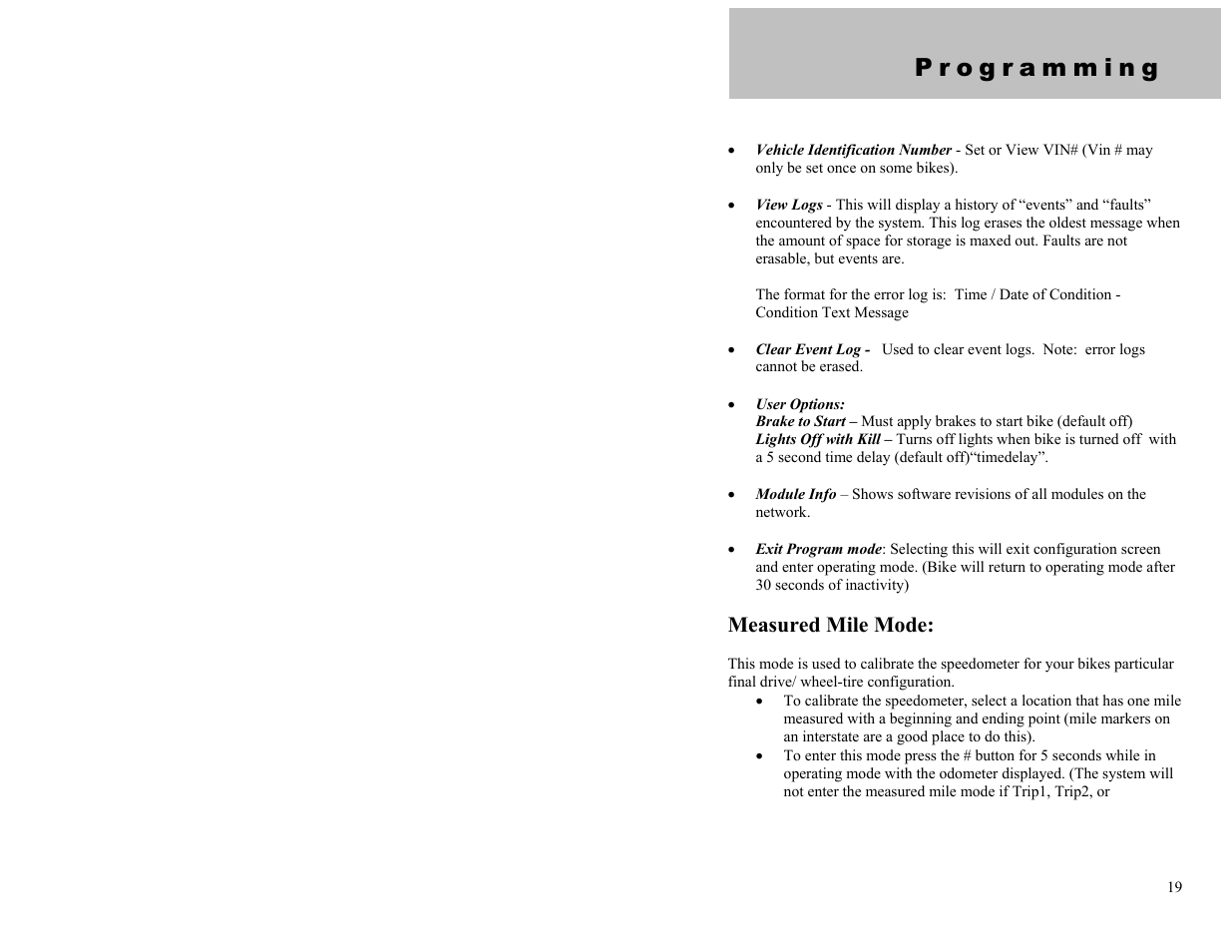 Measured mile mode | Dynamic Distributors Switch Cubes User Manual | Page 19 / 23