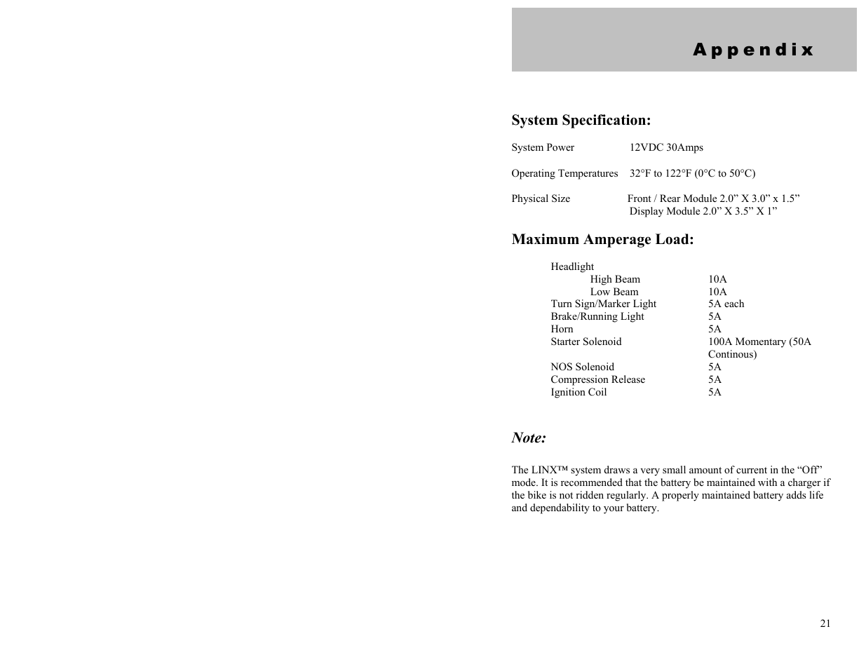 System specification | Dynamic Distributors Switch Cubes User Manual | Page 21 / 23