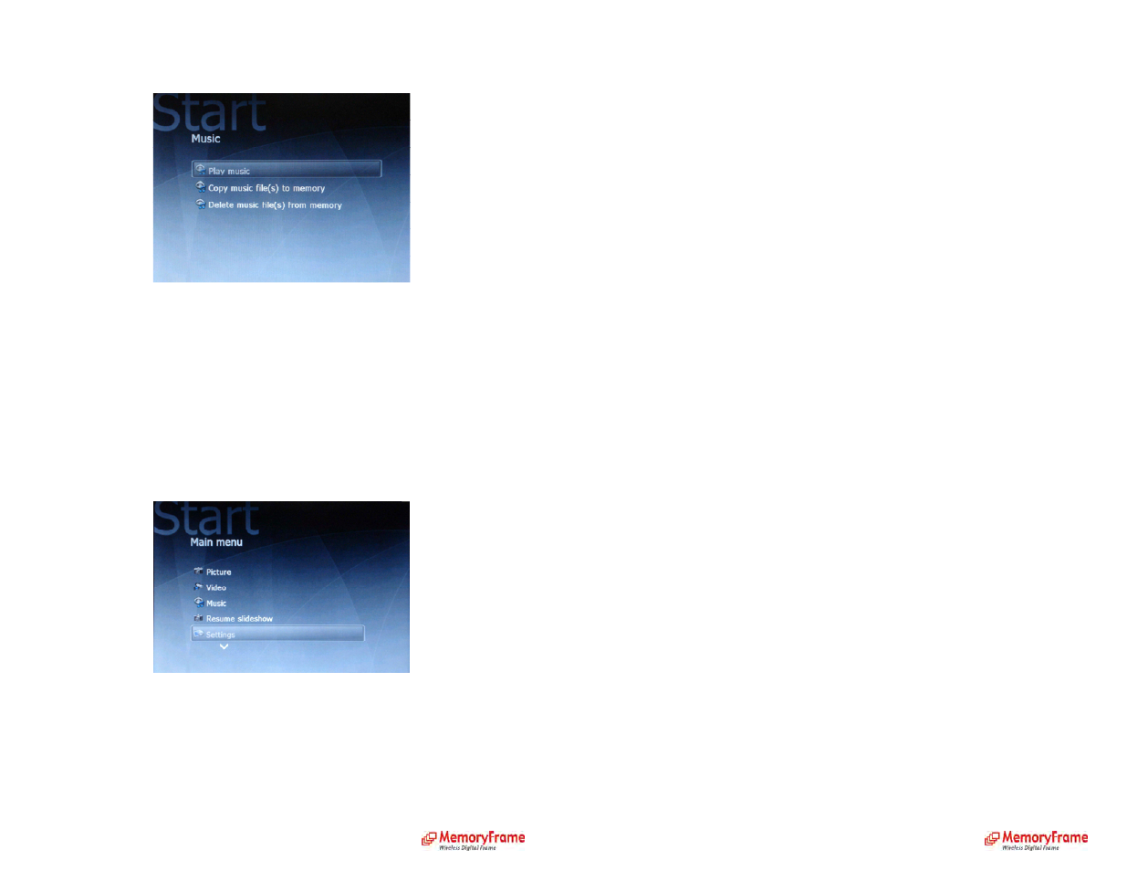 Settings, Retrieve your pictures from your media server, Automatic slideshow | Digital Spectrum MemoryFrame MF-8115 User Manual | Page 12 / 18