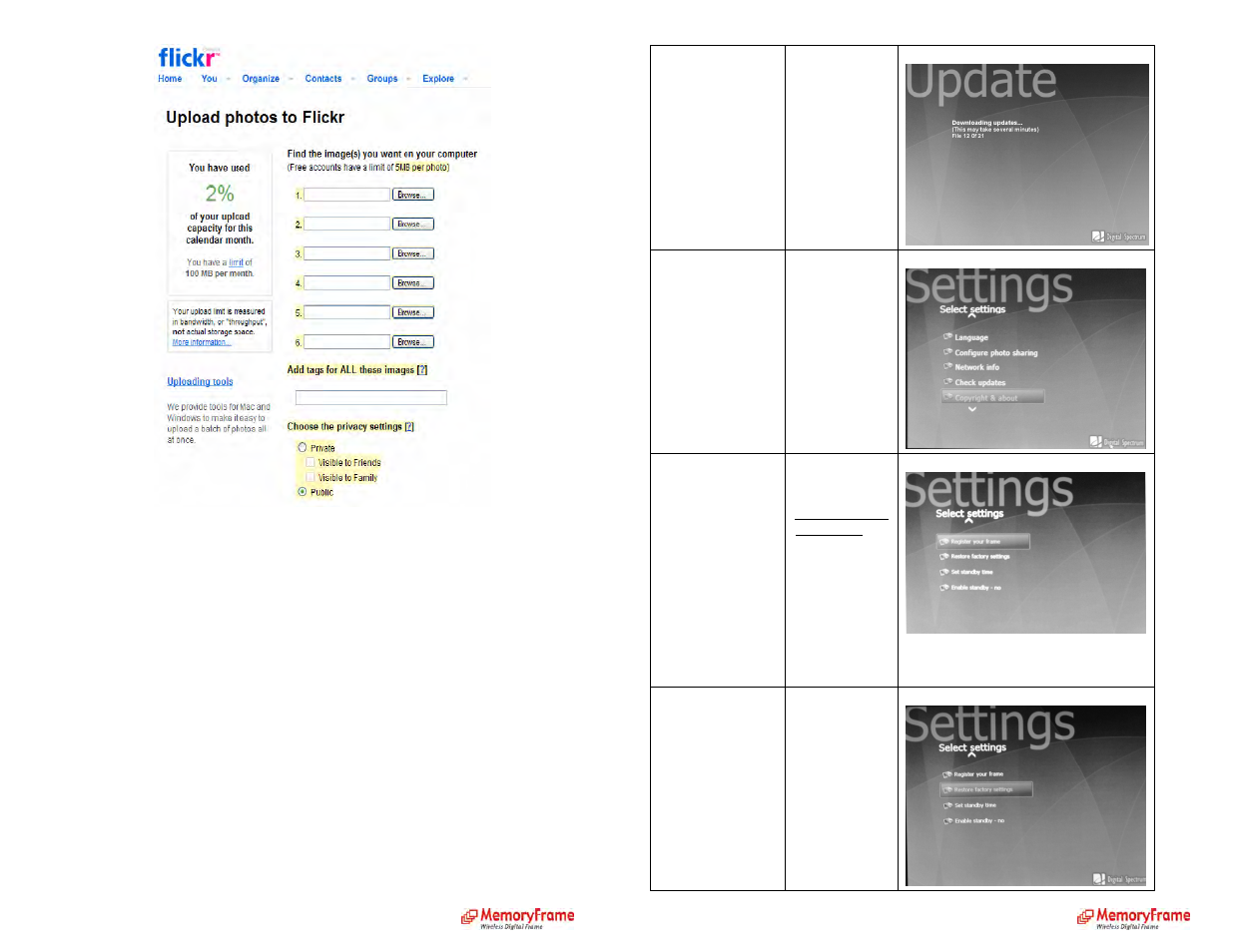 Configure digital picture frame | Digital Spectrum MemoryFrame MF-8115 User Manual | Page 15 / 18