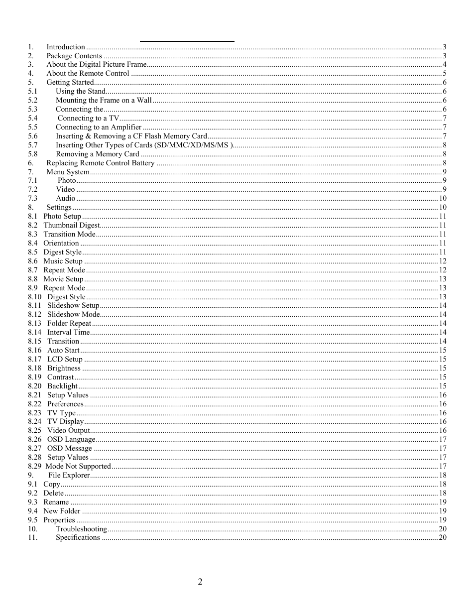 Digital Spectrum NV-800 User Manual | Page 2 / 22