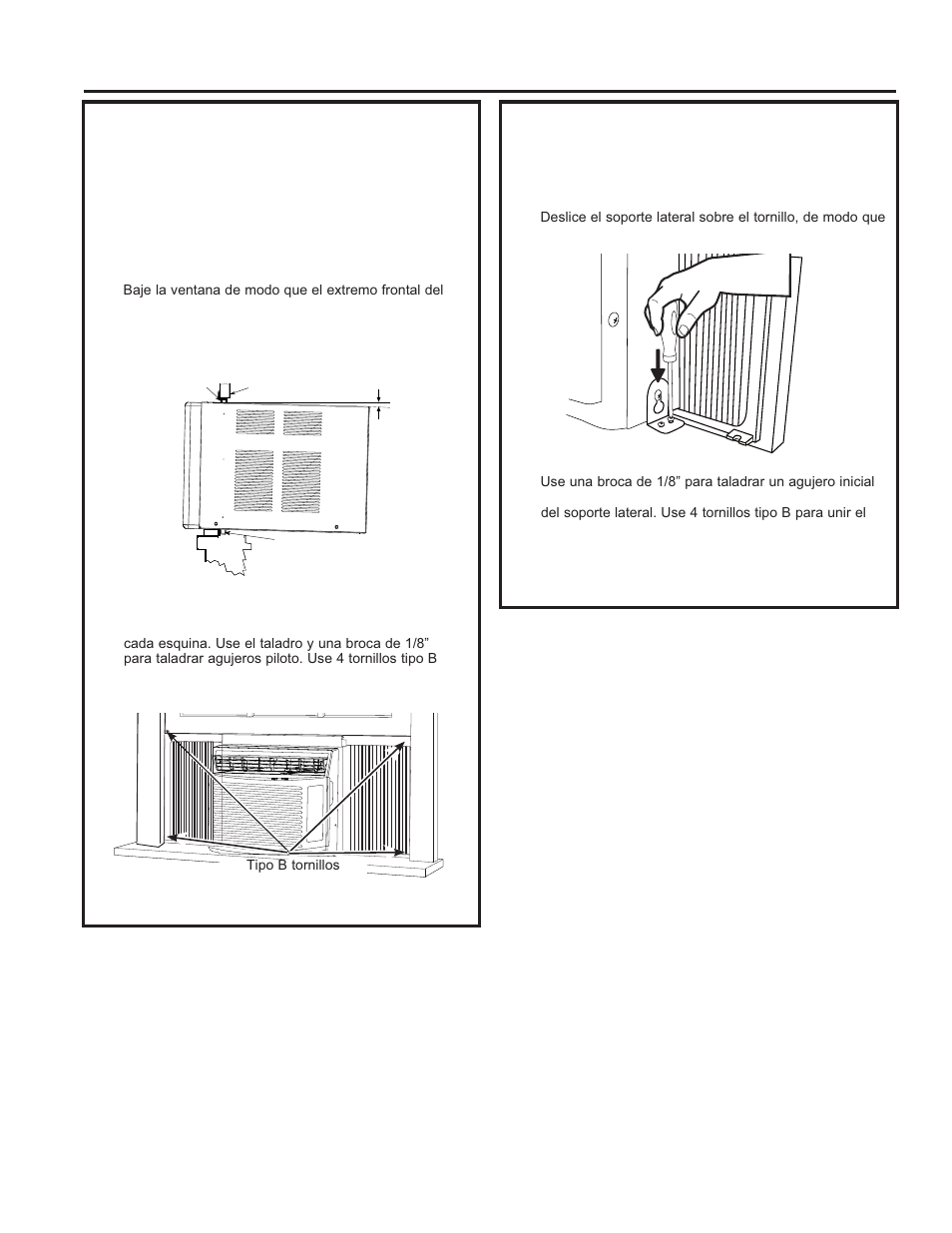 Asegure el acondicionador de aire, I nstale el acondicionador de aire en la ventana | GE 6,000 BTU Window Room Air Conditioner Owners Guide User Manual | Page 30 / 36
