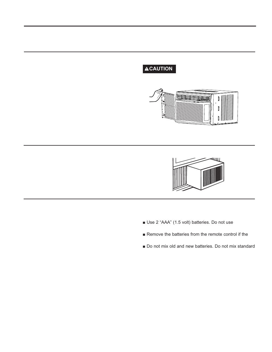 Care and cleaning care and cleaning, How to insert the batteries in the remote control | GE 6,000 BTU Window Room Air Conditioner Owners Guide User Manual | Page 8 / 36