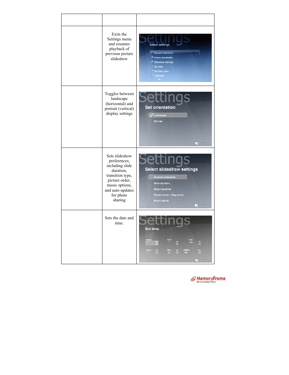 Digital Spectrum MemoryFrame MF-8000 User Manual | Page 12 / 39