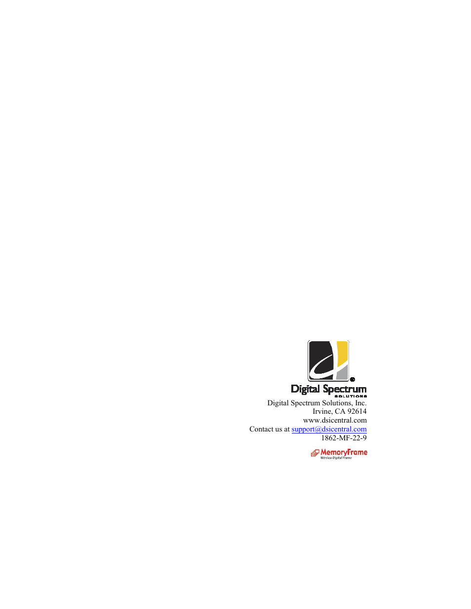 Digital Spectrum MemoryFrame MF-8000 User Manual | Page 39 / 39