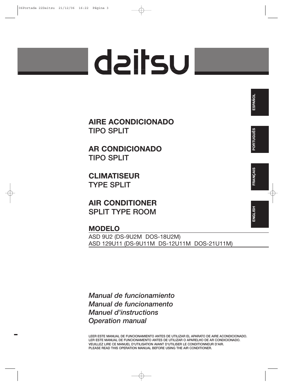 Daitsu ASD 129U11 User Manual | 98 pages