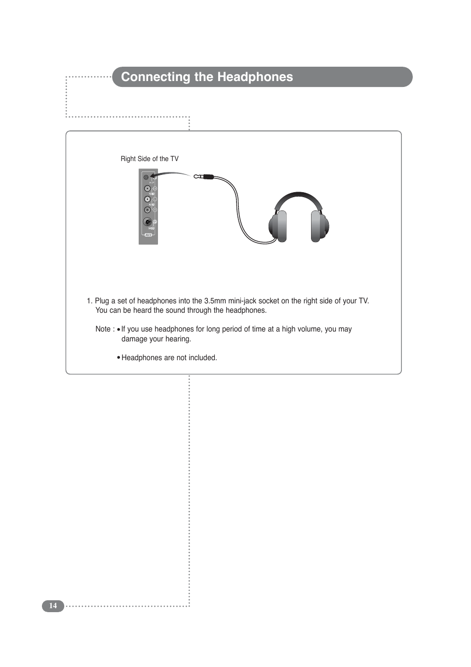 Connecting the headphones | Daitsu LCD 32 User Manual | Page 14 / 40
