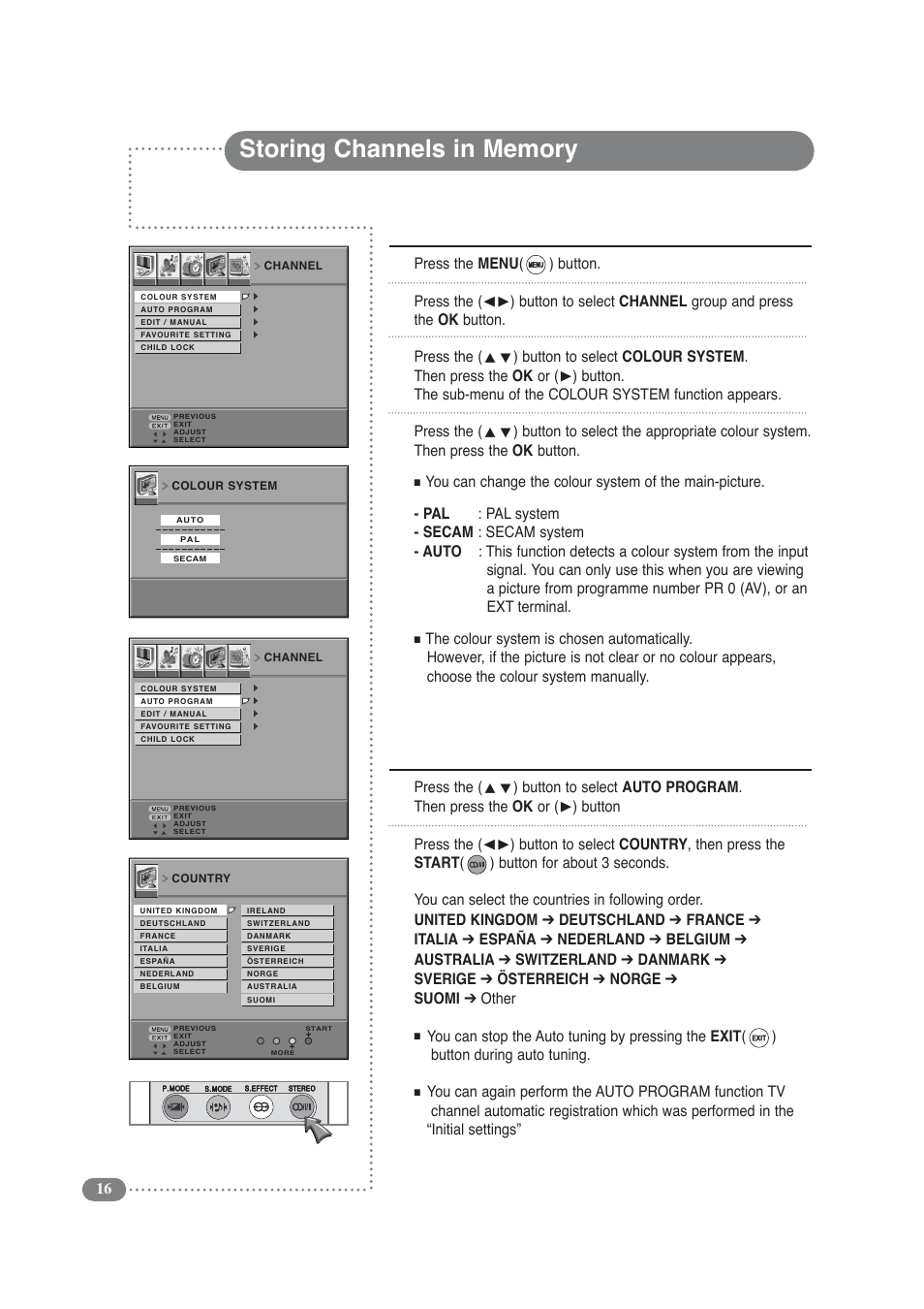 Colour system, 12 auto program | Daitsu LCD 32 User Manual | Page 16 / 40