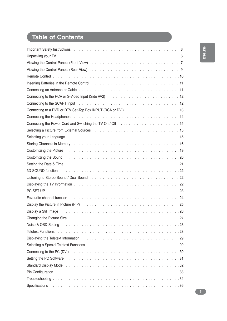 Daitsu LCD 32 User Manual | Page 5 / 40